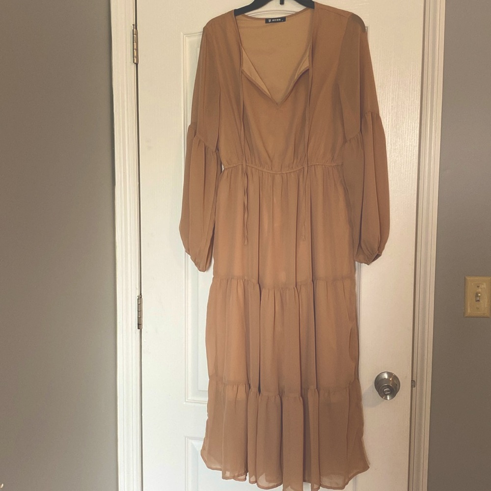 Tan long sleeve dress
